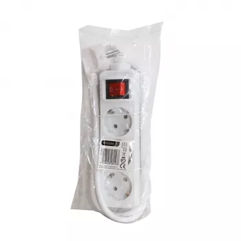 Vivanco VVELSTR3SCHSWWP 3-fach Schuko-Steckdosenleiste mit Schalter, 1,5 m Kabel, Weiß