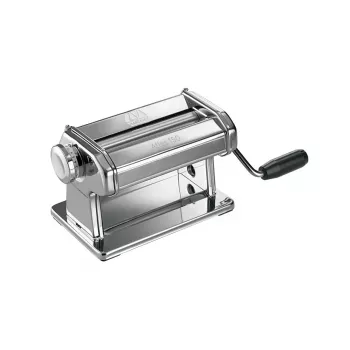Marcato Atlas 150 Roller Premium Handnudelmaschine, verchromter Stahl, 150 mm Walzen, 10 Dickenstufen, Silber