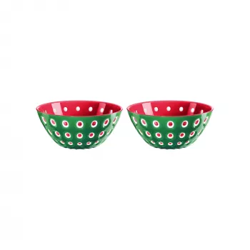 Guzzini Le Murrine 2er-Schüssel-Set 12 cm Smaragdgrün/Weiß/Rot