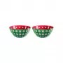 Guzzini Le Murrine 2er-Schüssel-Set 12 cm Smaragdgrün/Weiß/Rot