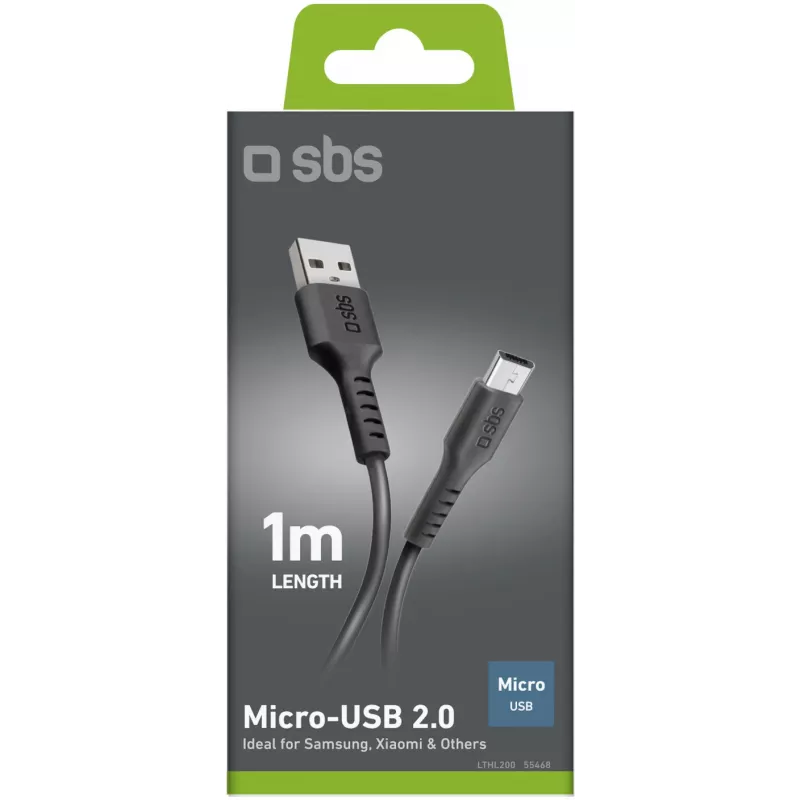 SBS USB-auf-microUSB-Kabel 1 m, schwarz (LTHL200)