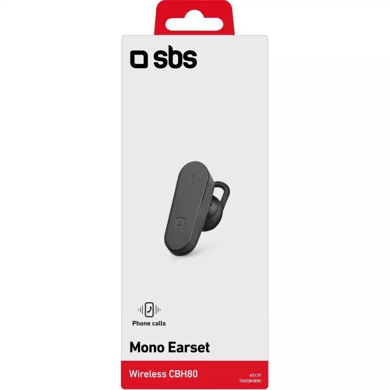 SBS BH80 Mono-Bluetooth-V4.2-Headset mit Kopfbügel, Schwarz (TE0CBH80K)