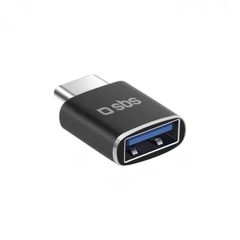 SBS USB-C auf USB-A Adapter, USB 3.0, 5Gbps, OTG, 3A Laden, Aluminium, Schwarz