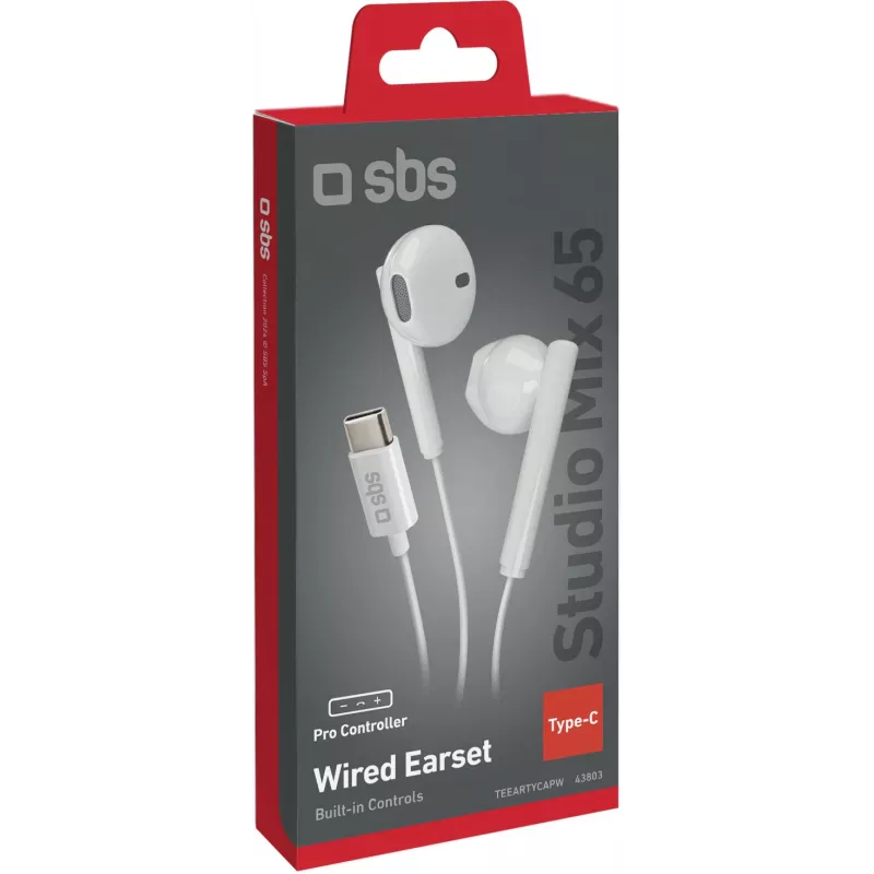 SBS Studio Mix 65c kabelgebundene USB-C-Kopfhörer, weiß (TEEARTYCAPW)
