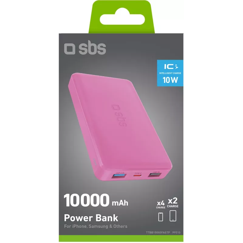 SBS TTBB10000FASTP 10000mAh Powerbank, Pink
