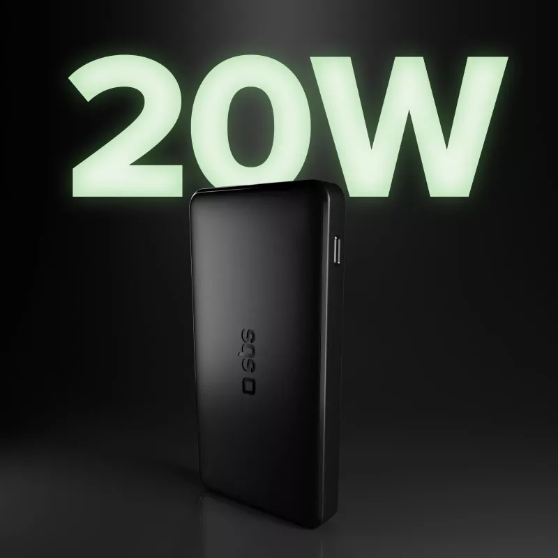 SBS TTBB10000FASTPD20K 10000mAh Power Delivery 20W Powerbank Schwarz
