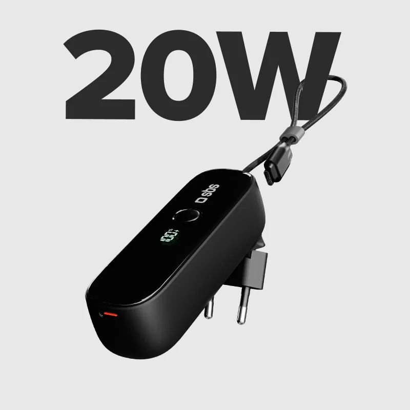 SBS TETRBB5000PD20 5000 mAh 20W Power Delivery Powerbank Schwarz