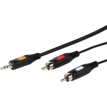 Audiokabel 3.5 mm auf 2xCinch Vivanco 2.5 m (VVAJACK2RCA25MMK)