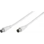 Vivanco Koaxial-Antennenkabel, Stecker-Buchse, 75 Ohm, Weiß (VVAN150MFW)