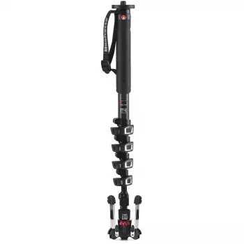Manfrotto XPRO Monopod+ MVMXPROC5 Kohlefaser 5-Sektionen Video-Einbeinstativ mit FLUIDTECH-Basis
