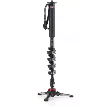 Manfrotto XPRO Monopod+ MVMXPROC5 Kohlefaser 5-Sektionen Video-Einbeinstativ mit FLUIDTECH-Basis