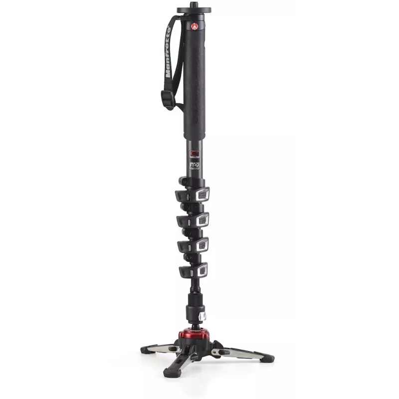 Manfrotto XPRO Monopod+ MVMXPROC5 Kohlefaser 5-Sektionen Video-Einbeinstativ mit FLUIDTECH-Basis