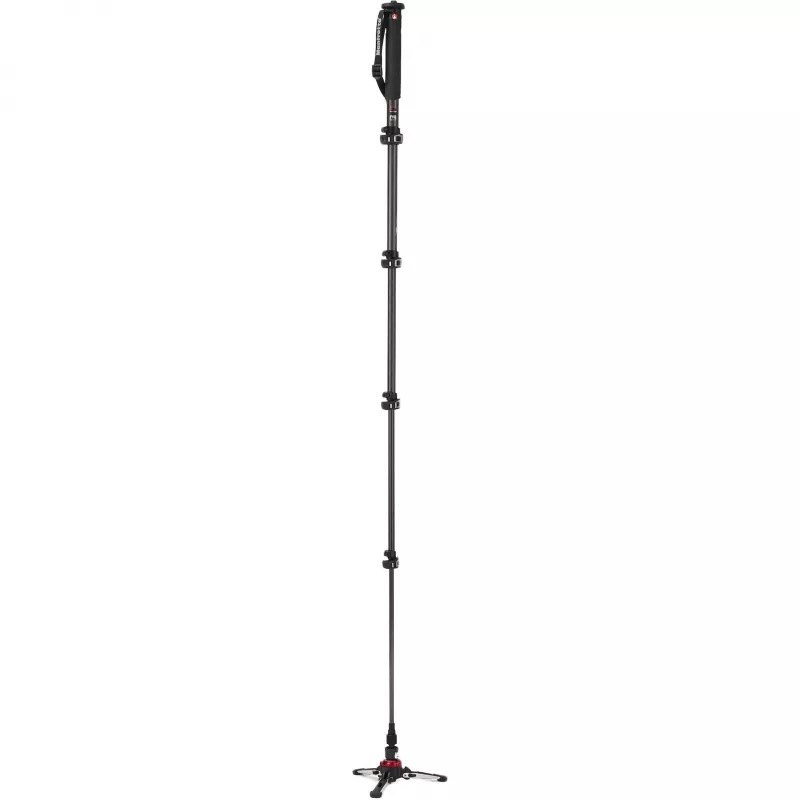 Manfrotto XPRO Monopod+ MVMXPROC5 Kohlefaser 5-Sektionen Video-Einbeinstativ mit FLUIDTECH-Basis
