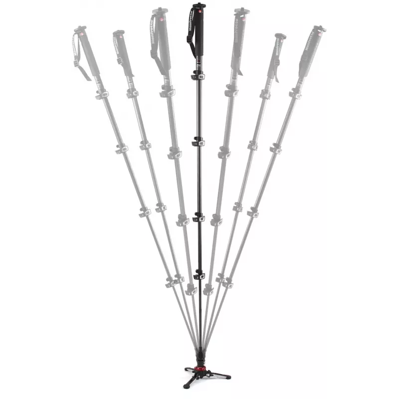 Manfrotto XPRO Monopod+ MVMXPROC5 Kohlefaser 5-Sektionen Video-Einbeinstativ mit FLUIDTECH-Basis