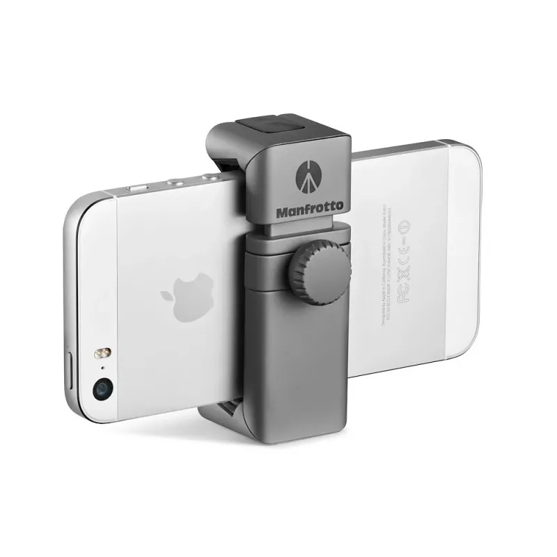 Manfrotto MTWISTGRIP Universelle Smartphone-Klemme mit Twist-Lock, Aluminium, Schwarz/Grau