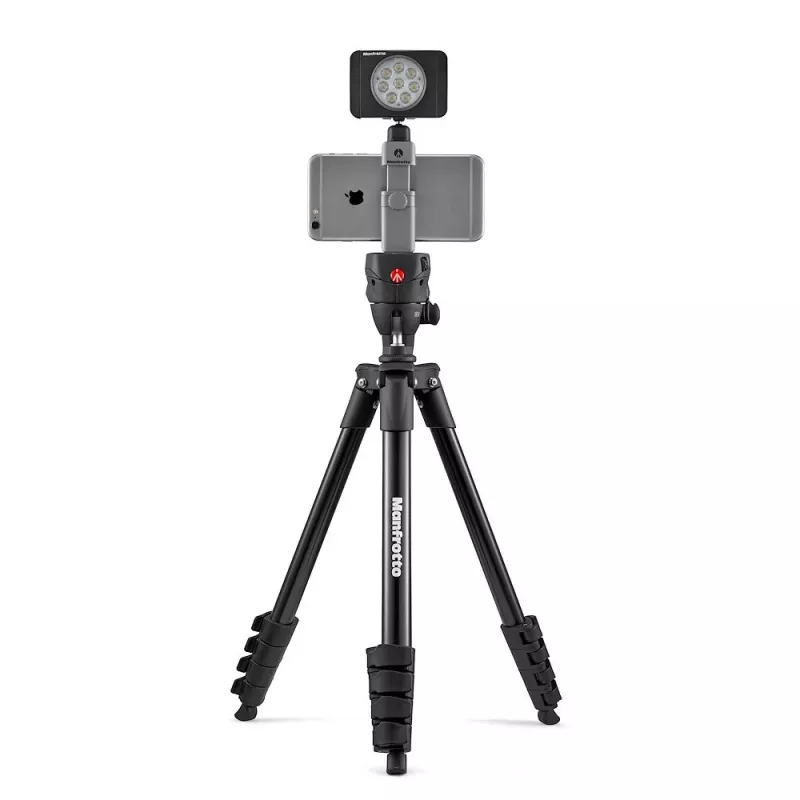 Manfrotto MTWISTGRIP Universelle Smartphone-Klemme mit Twist-Lock, Aluminium, Schwarz/Grau