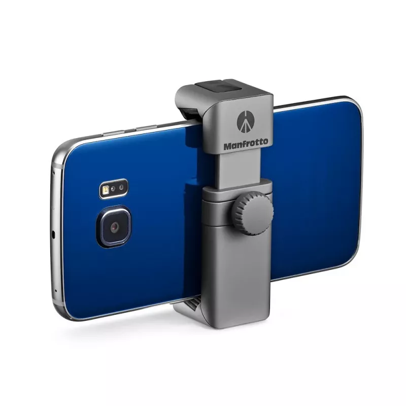 Manfrotto MTWISTGRIP Universelle Smartphone-Klemme mit Twist-Lock, Aluminium, Schwarz/Grau