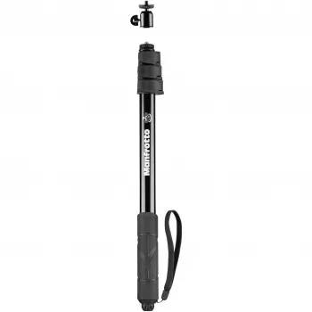 Manfrotto MPOLEVR Aluminium-Verlängerungsstange für 360°- und Action-Kameras, 4 Segmente, 66-200 cm, Schwarz