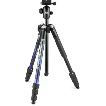 Manfrotto MKELMII4BL-BH Element MII 4-Section Aluminum Tripod with Ball Head, Blue