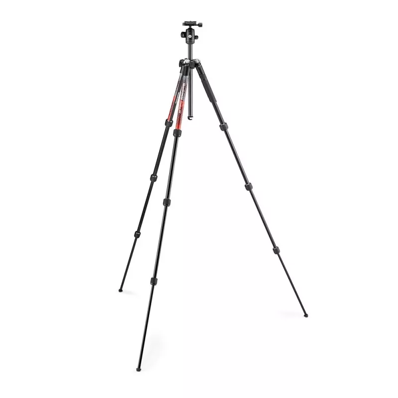 Manfrotto MKELMII4RD-BH Element MII 4-Section Aluminum Tripod with Ball Head, Red