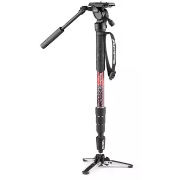 Manfrotto Element MII Video-Einbeinstativ mit 400 Series Fluidkopf, Aluminium (MVMELMIIA4LIVE)