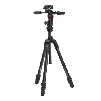 Manfrotto MKBFRTC4GTFB-3W Befree GT Carbon Fiber Reise-Stativ mit 3-Wege-Fluidkopf, Twist-Locks, 10kg Tragkraft, 164cm max. Höhe, Schwarz