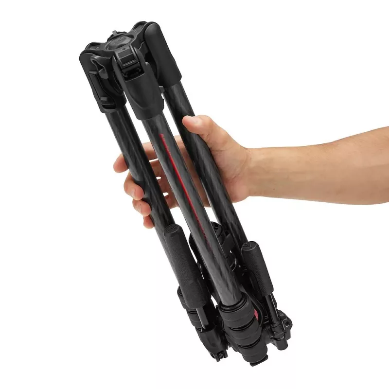 Manfrotto MKBFRTC4GTFB-3W Befree GT Carbon Fiber Reise-Stativ mit 3-Wege-Fluidkopf, Twist-Locks, 10kg Tragkraft, 164cm max. Höhe, Schwarz