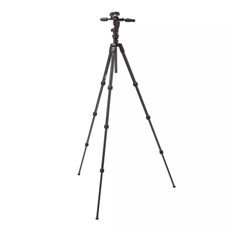 Manfrotto MKBFRTC4GTFB-3W Befree GT Carbon Fiber Reise-Stativ mit 3-Wege-Fluidkopf, Twist-Locks, 10kg Tragkraft, 164cm max. Höhe, Schwarz