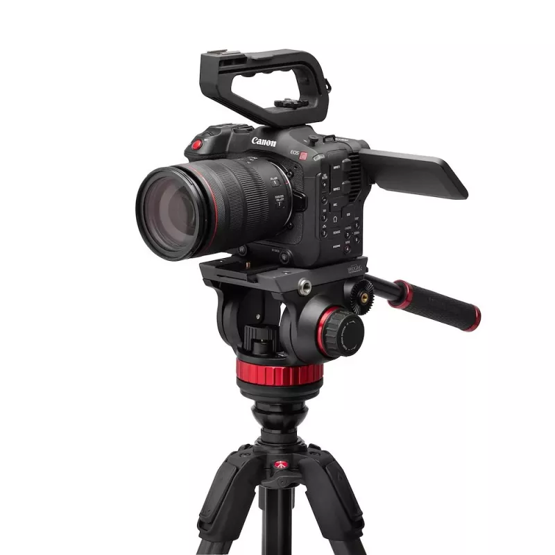 Manfrotto 055 Carbon Fiber Video-Stativ-System mit 502AH Fluidkopf