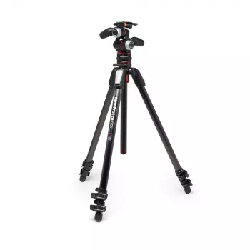Manfrotto MK055CXPRO33WQR Carbonfaser-Stativ mit 3 Beinabschnitten und XPRO 3-Wege-Neiger