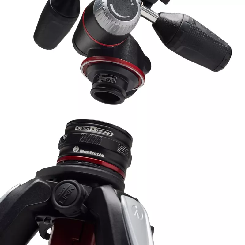 Manfrotto MK055CXPRO33WQR Carbonfaser-Stativ mit 3 Beinabschnitten und XPRO 3-Wege-Neiger