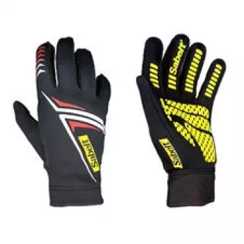 Sabelt G34 Sim-Handschuhe mit Touchscreen-kompatiblen Fingerspitzen und Silikonhandfläche, Rennhandschuhe, Schwarz, Größe L