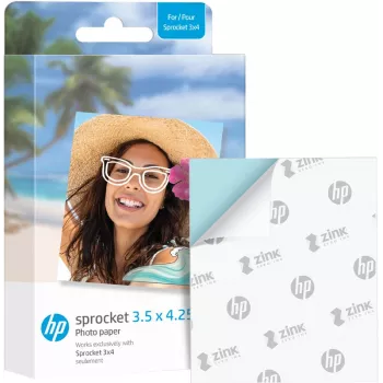 HP ZINK Fotopapier 3,5 x 4,25 Zoll glänzend, selbstklebend, 20 Blatt für HP Sprocket