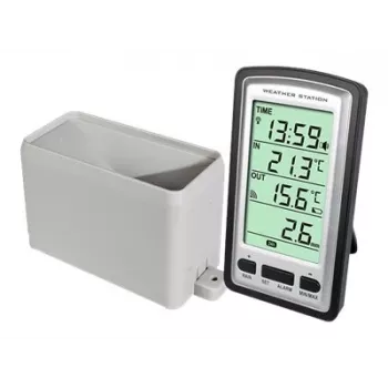 Alecto WS-1200 Funk-Wetterstation mit Außensensor, Schwarz/Grau