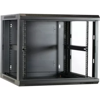 DSIT DS6609 9U Wandmontage-Serverschrank mit Glastür, 600x600x501 mm, Schwarz