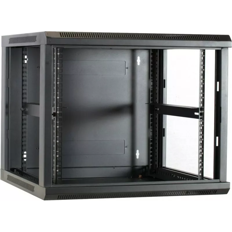 DSIT DS6609 9U Wandmontage-Serverschrank mit Glastür, 600x600x501 mm, Schwarz