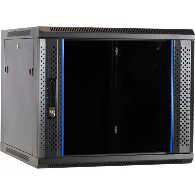 DSIT DS6609 9U Wandmontage-Serverschrank mit Glastür, 600x600x501 mm, Schwarz