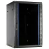DSIT 18U Wandmontage-Serverschrank mit gehärteter Glastür, 600x600x900 mm, Schwarz
