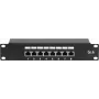 DSIT DS-10Patch5-8FTP 10-Zoll 8-Port FTP CAT 5e Patchpanel, 1U Rack-Montage, geschirmt RJ45, LSA+ IDC, Schwarz