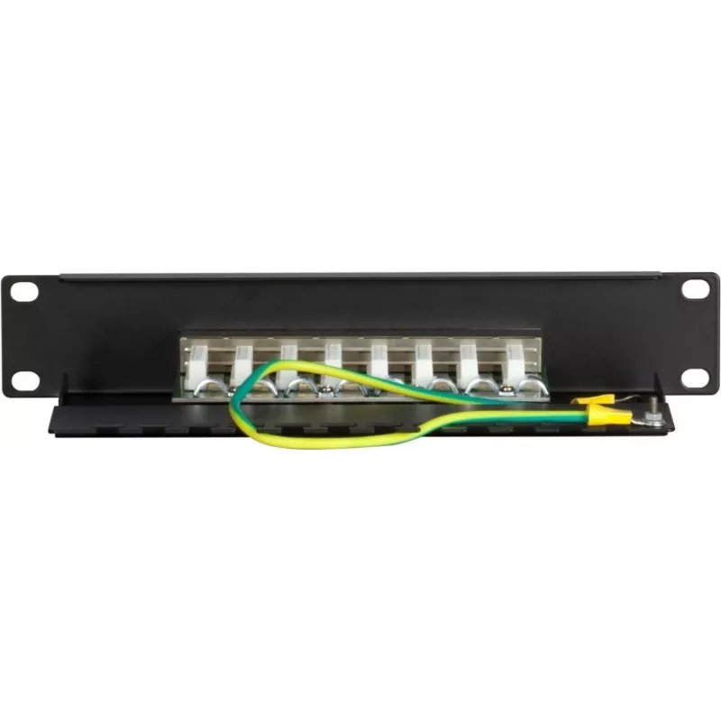 DSIT DS-10Patch5-8FTP 10-Zoll 8-Port FTP CAT 5e Patchpanel, 1U Rack-Montage, geschirmt RJ45, LSA+ IDC, Schwarz