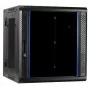 DSIT DS6612ZP-DOUBLE 6U Wandmontage-Serverschrank mit Einscheiben-Sicherheitsglas-Tür und perforierten Seitenteilen, 600x450x370 mm, Schwarz