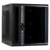DSIT DS6612ZP-DOUBLE 6U Wandmontage-Serverschrank mit Einscheiben-Sicherheitsglas-Tür und perforierten Seitenteilen, 600x450x370 mm, Schwarz
