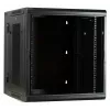 DSIT DS6612ZP-DOUBLE 6U Wandmontage-Serverschrank mit Einscheiben-Sicherheitsglas-Tür und perforierten Seitenteilen, 600x450x370 mm, Schwarz
