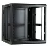 DSIT DS6612ZP-DOUBLE 6U Wandmontage-Serverschrank mit Einscheiben-Sicherheitsglas-Tür und perforierten Seitenteilen, 600x450x370 mm, Schwarz