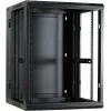 DSIT 15U Wandmontage-Serverschrank mit Glastür und perforierten Seitenwänden, 600x600x770 mm, Schwarz
