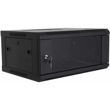 DSIT DS6404 4U Wandmontage-Serverschrank mit Glastür, 600x450x280 mm, Schwarz