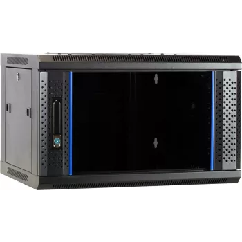 DSIT DS6404 4U Wandmontage-Serverschrank mit Glastür, 600x450x280 mm, Schwarz