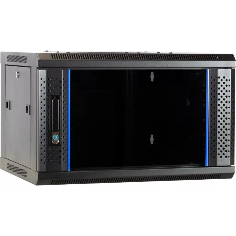 DSIT DS6404 4U Wandmontage-Serverschrank mit Glastür, 600x450x280 mm, Schwarz