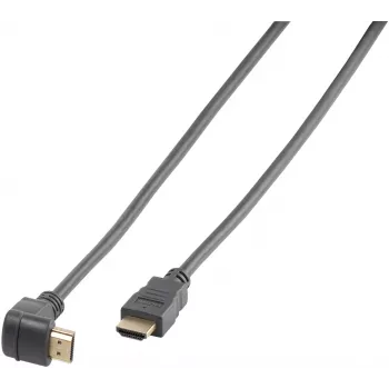 Vivanco High-Speed-HDMI-Kabel mit Ethernet, 90-Grad-Winkel, 1,5 m, Schwarz (VVVHDMI30M1M90K)