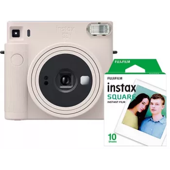 Fujifilm Instax Square SQ1 Sofortbildkamera mit Film, Kreideweiß (70100148677)
